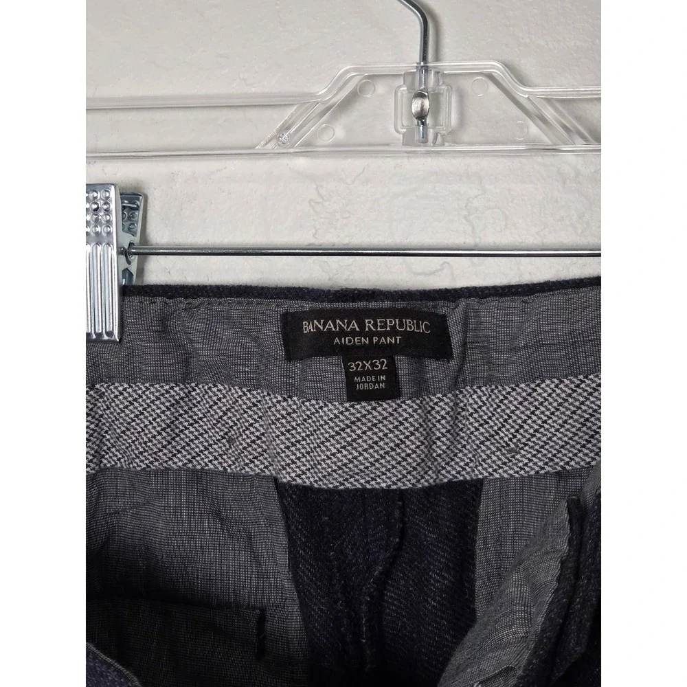 Banana Republic Aiden Pant Mens 32x32 Slim Fit Wool Blend Navy Blue Trousers